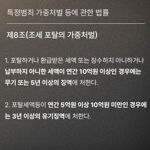 조세포탈죄 처벌 법령